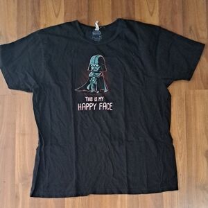 Star Wars Black Graphic Tee with Darth Vader 'This Is My Happy Face'